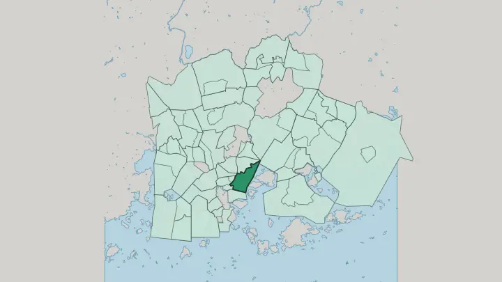 Map of Sörnäinen in Helsinki