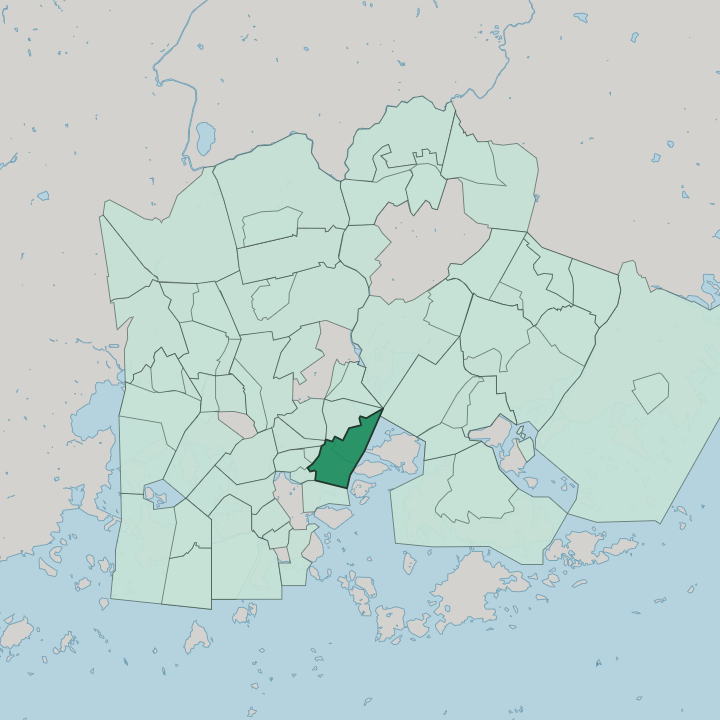 Map showing Sörnäinen — In Helsinki