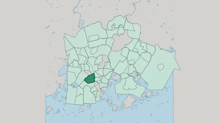 Map of Taka-Töölö in Helsinki