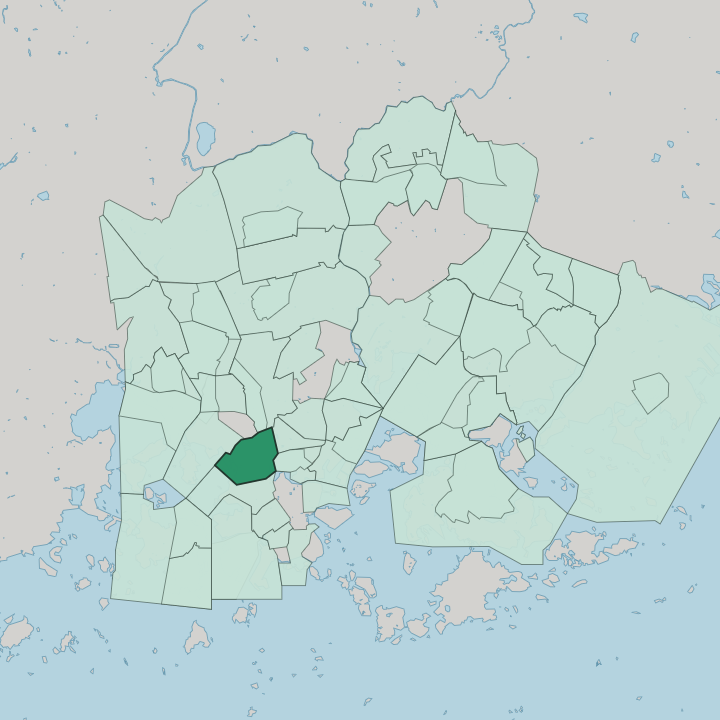 Map showing Taka-Töölö — In Helsinki