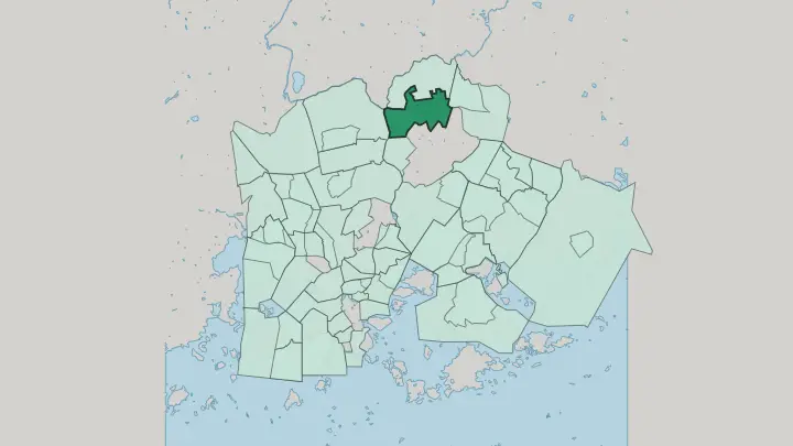 Map of Tapaninkylä in Helsinki