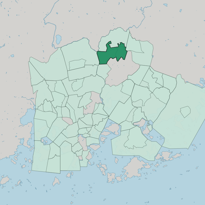 Map showing Tapaninkylä — In Helsinki