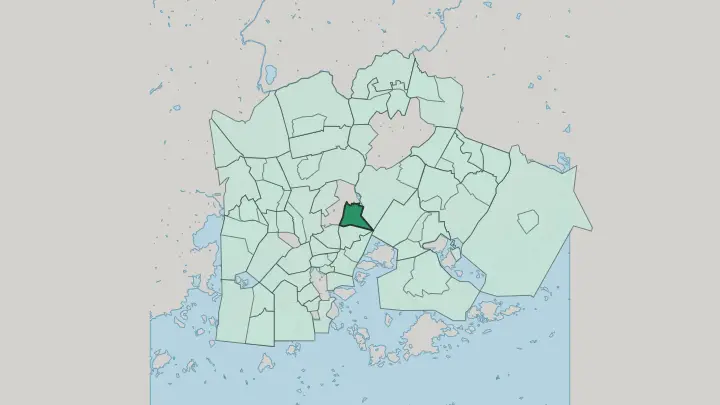 Map of Toukola in Helsinki