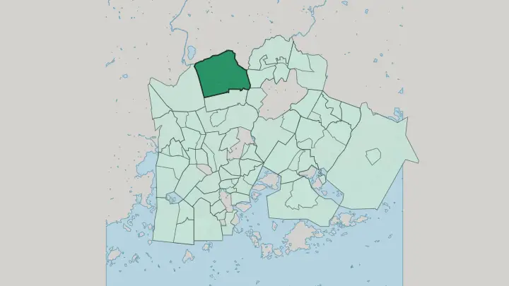 Map of Tuomarinkylä in Helsinki