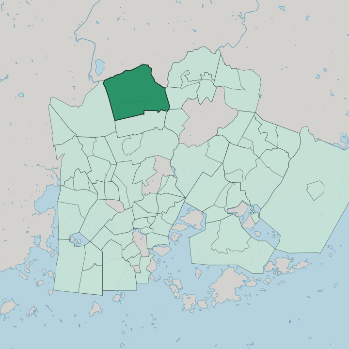 Map showing Tuomarinkylä — In Helsinki