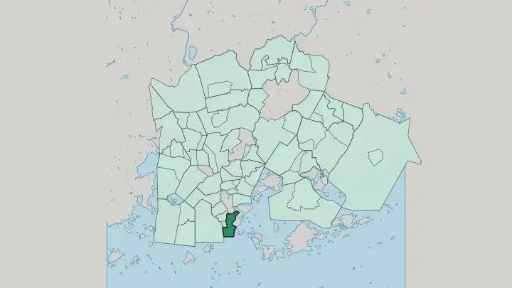 Map of Ullanlinna in Helsinki