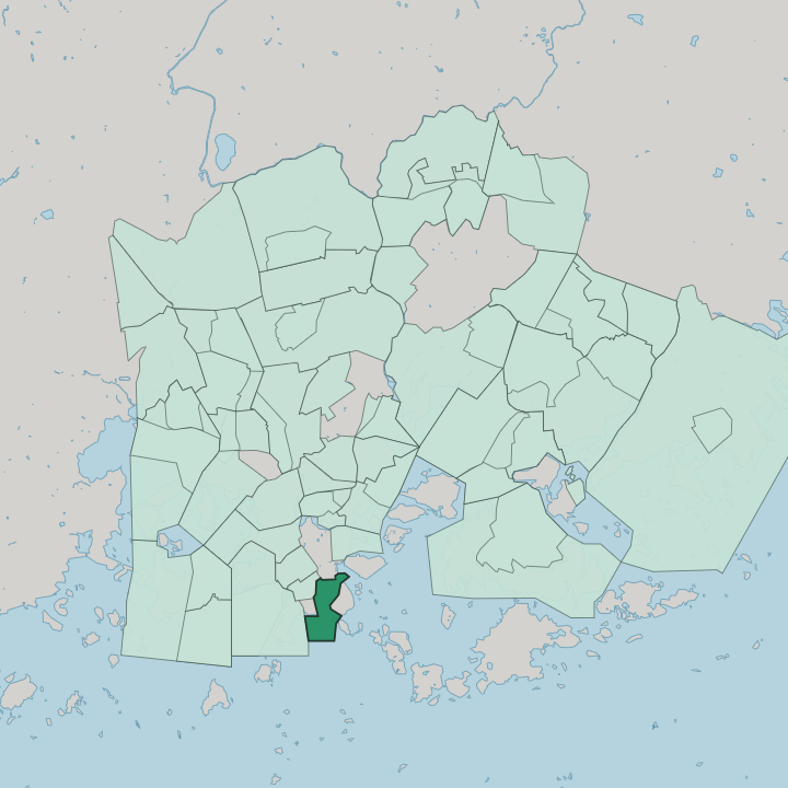 Map showing Ullanlinna — In Helsinki
