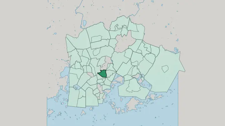 Map of Vallila in Helsinki