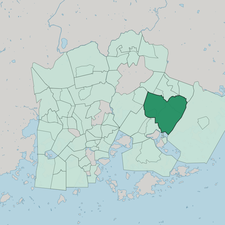 Map showing Vartiokylä — In Helsinki