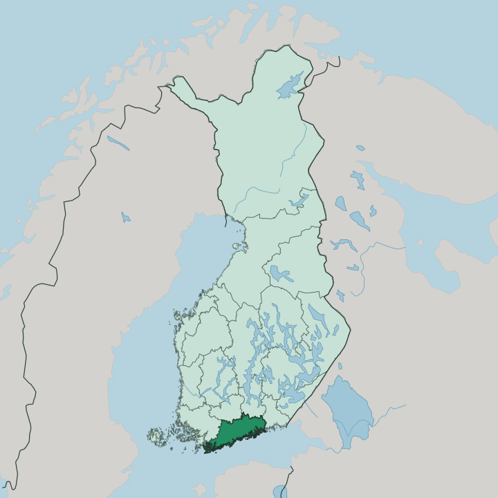 Map showing Uusimaa — In Finland