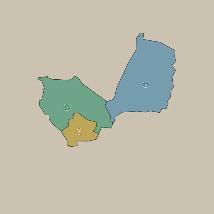 Map of Vantaa showing its numbered neighbourhoods