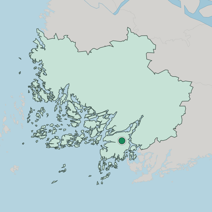 Map showing Kimito — In Varsinais-Suomi