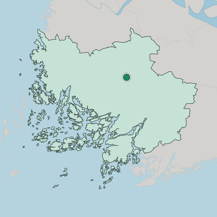 Map showing Kyrö — In Varsinais-Suomi