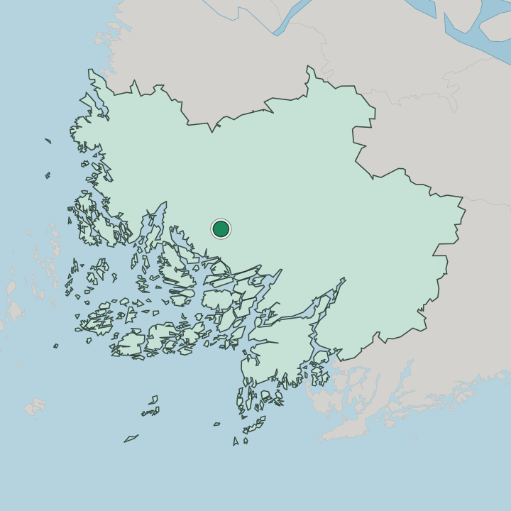 Map showing Rusko — In Varsinais-Suomi