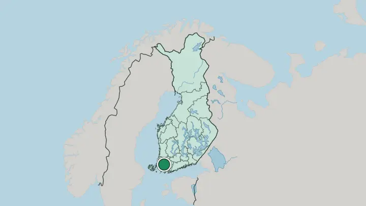 Map of Turku in Finland