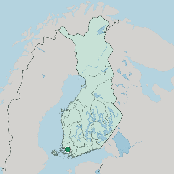 Map showing Turku — In Finland