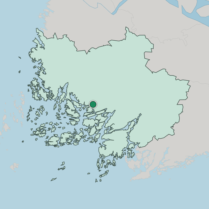 Map showing Turku — In Varsinais-Suomi