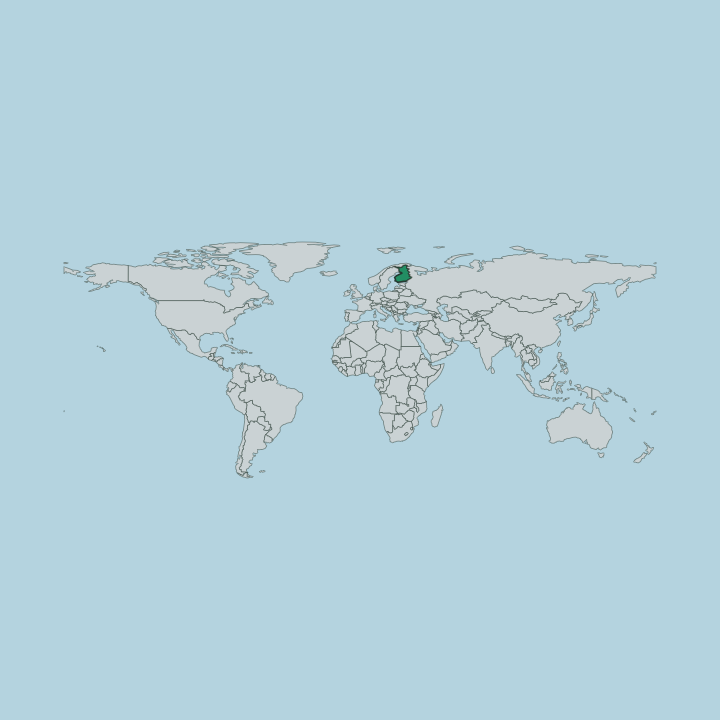 Map showing Finland — Worldwide