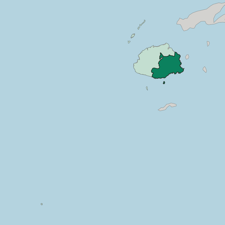 Map showing Central Division — In Fiji