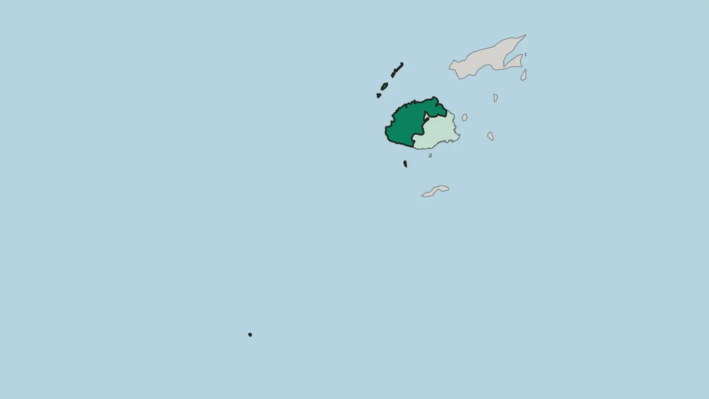 Map of Western Division in Fiji