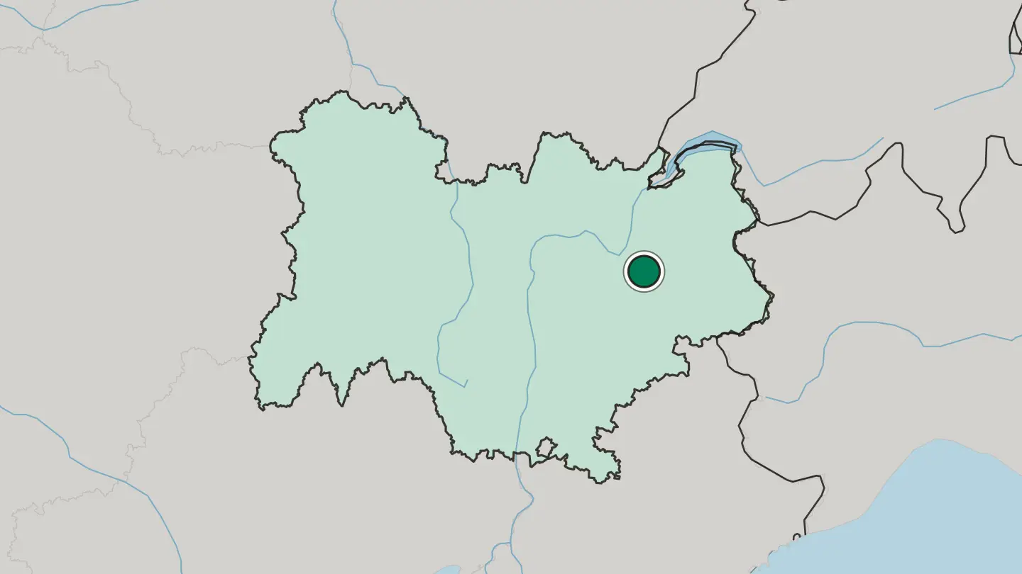 Map of Chambéry in France