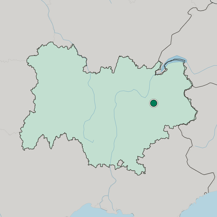 Map showing Chambéry — In Auvergne-Rhône-Alpes