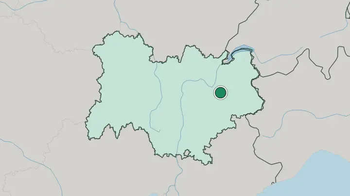 Map of Chambéry in France