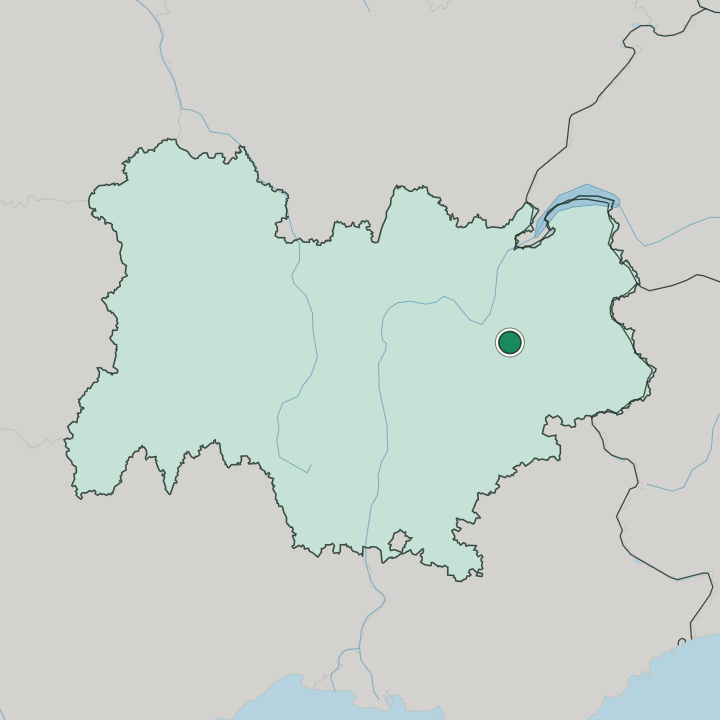 Map showing Chambéry — In Auvergne-Rhône-Alpes
