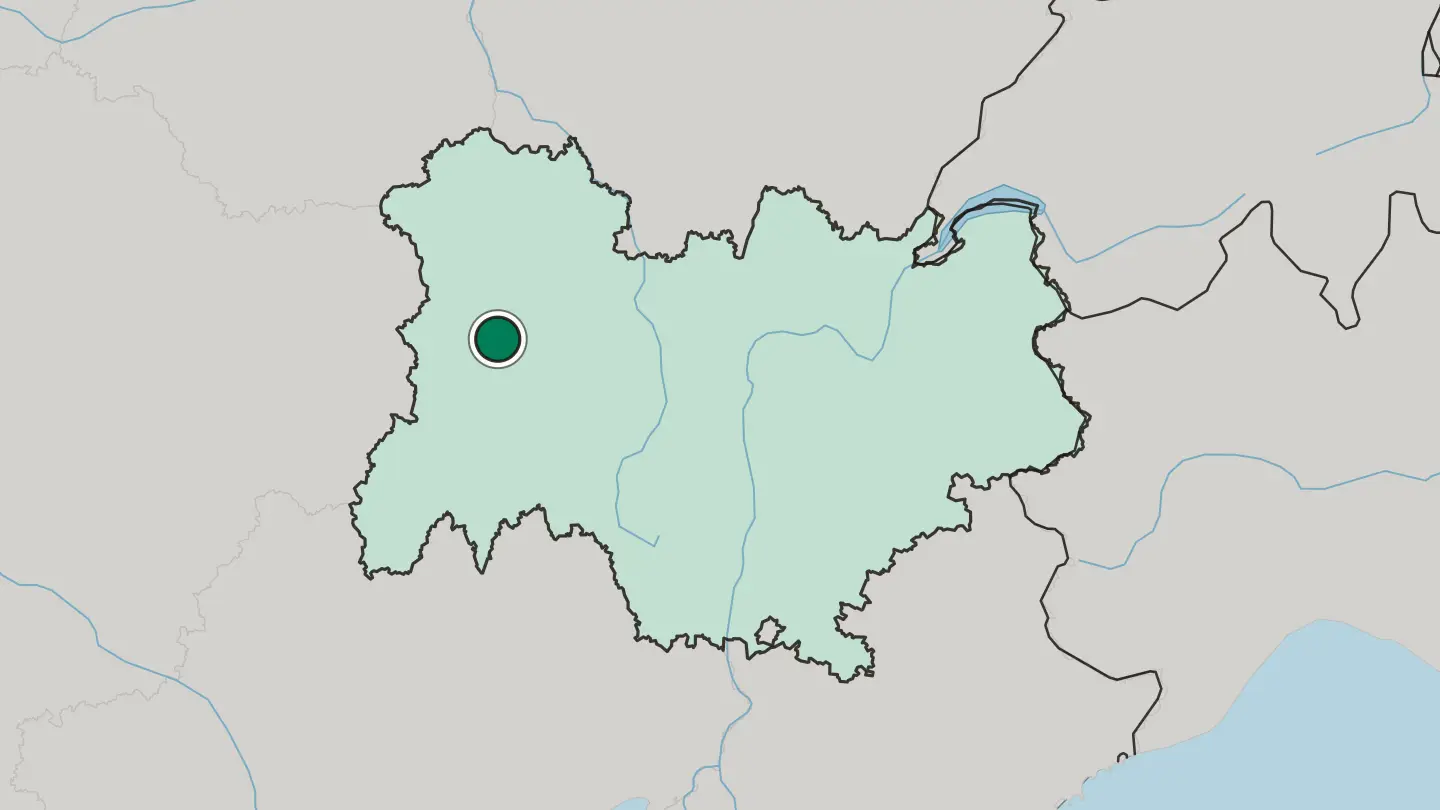 Map of Clermont-Ferrand in France