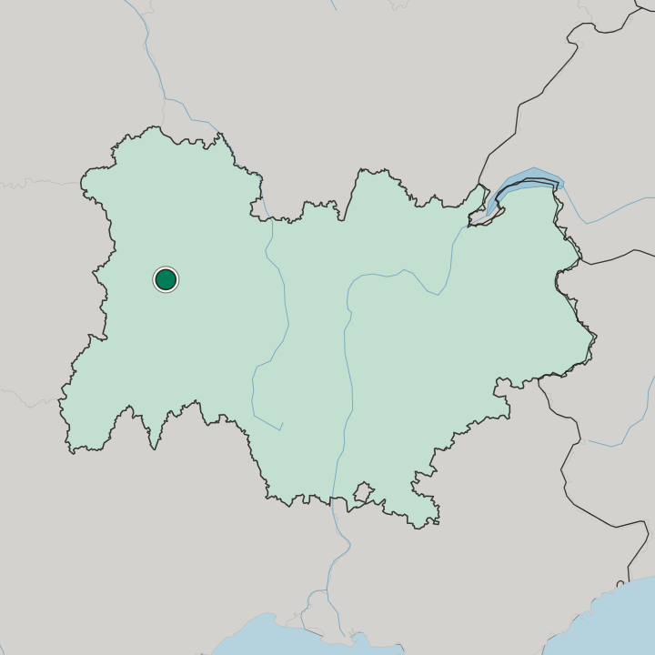 Map showing Clermont-Ferrand — In Auvergne-Rhône-Alpes