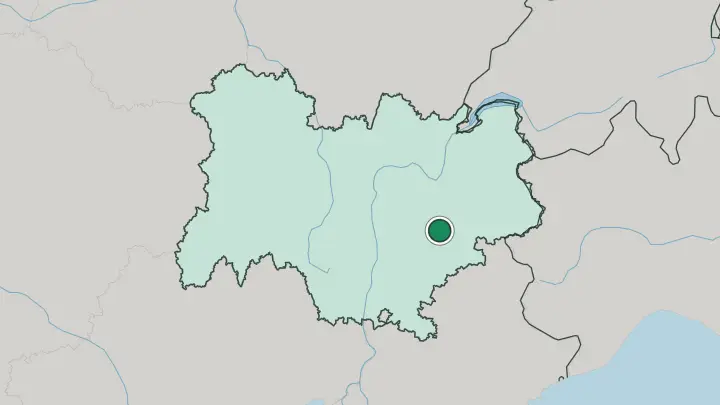 Map of Grenoble in France