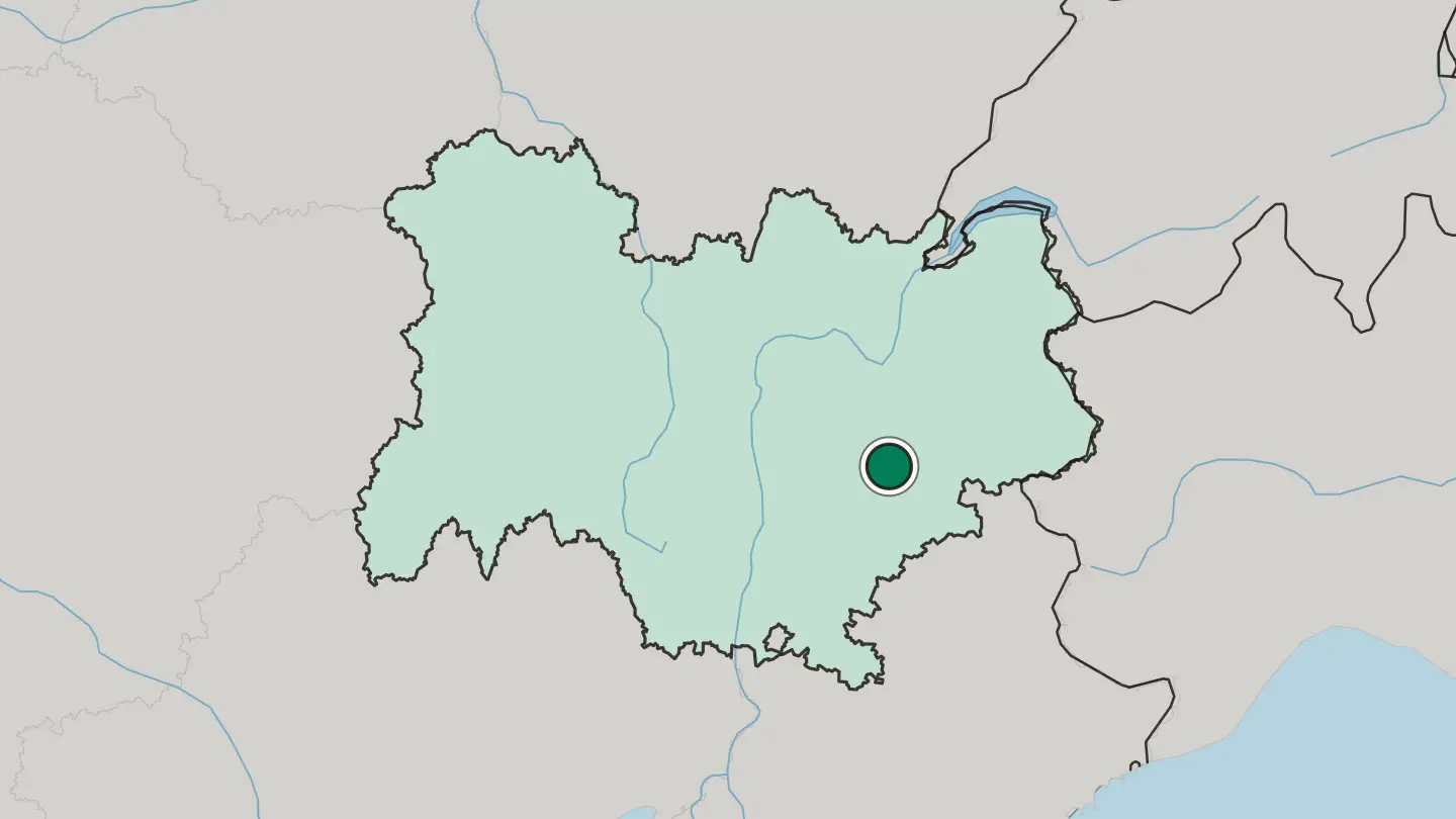 Map of Grenoble in France