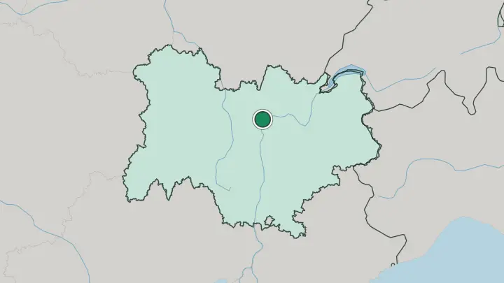 Map of Lyon in France