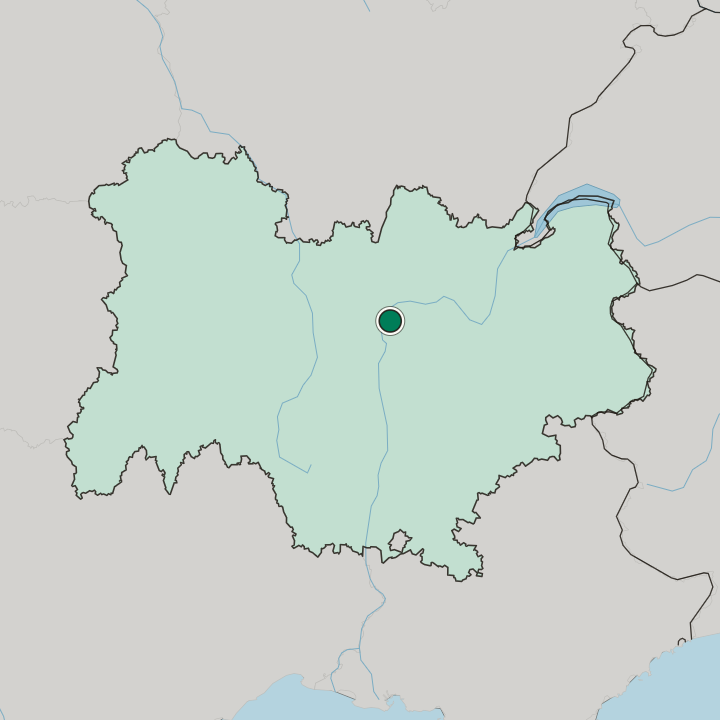 Map showing Vénissieux — In Auvergne-Rhône-Alpes