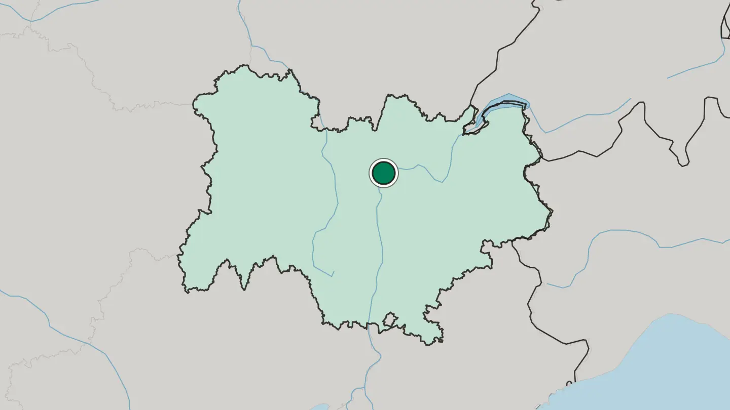 Map of Villeurbanne in France