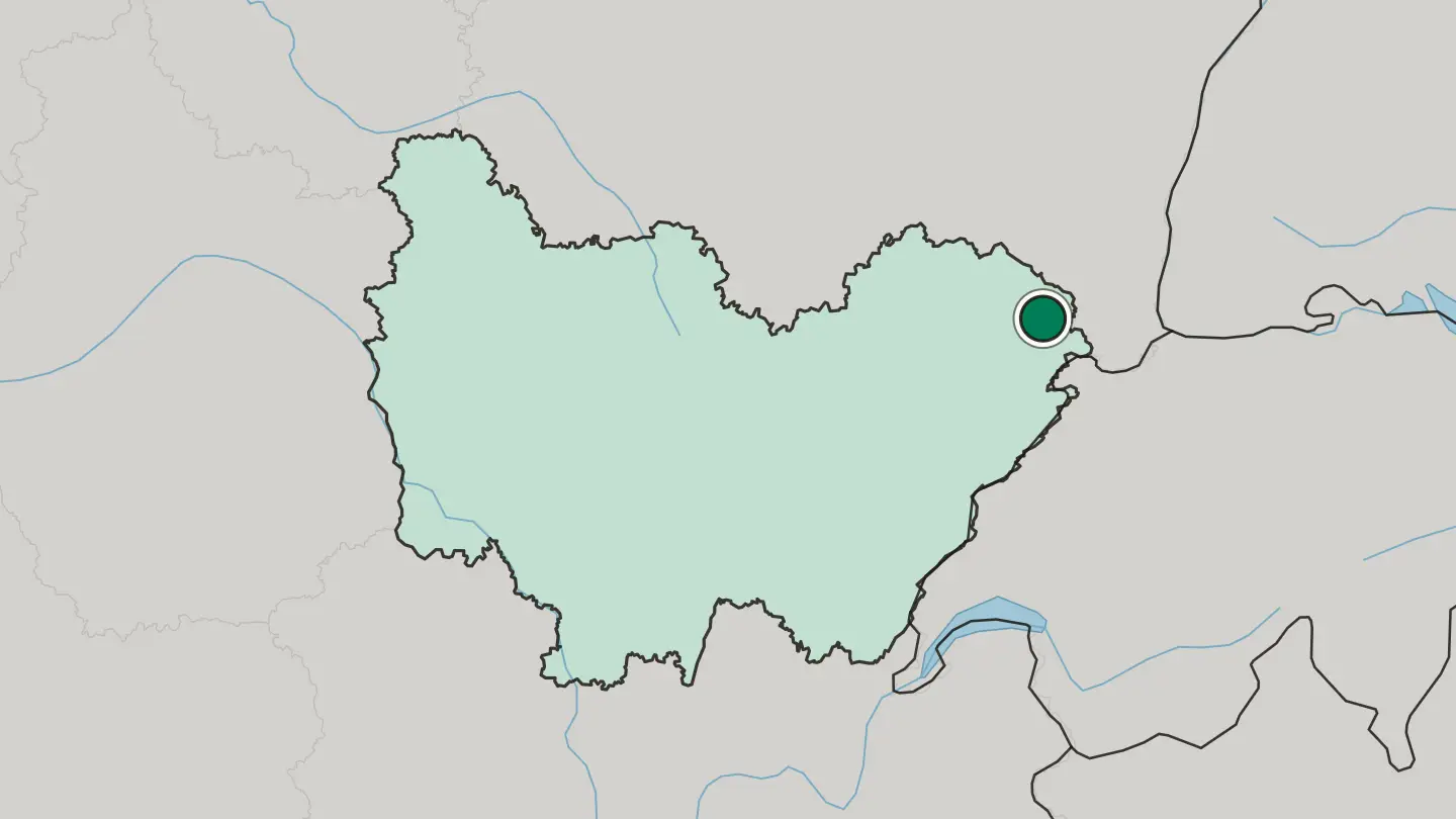 Map of Belfort in France