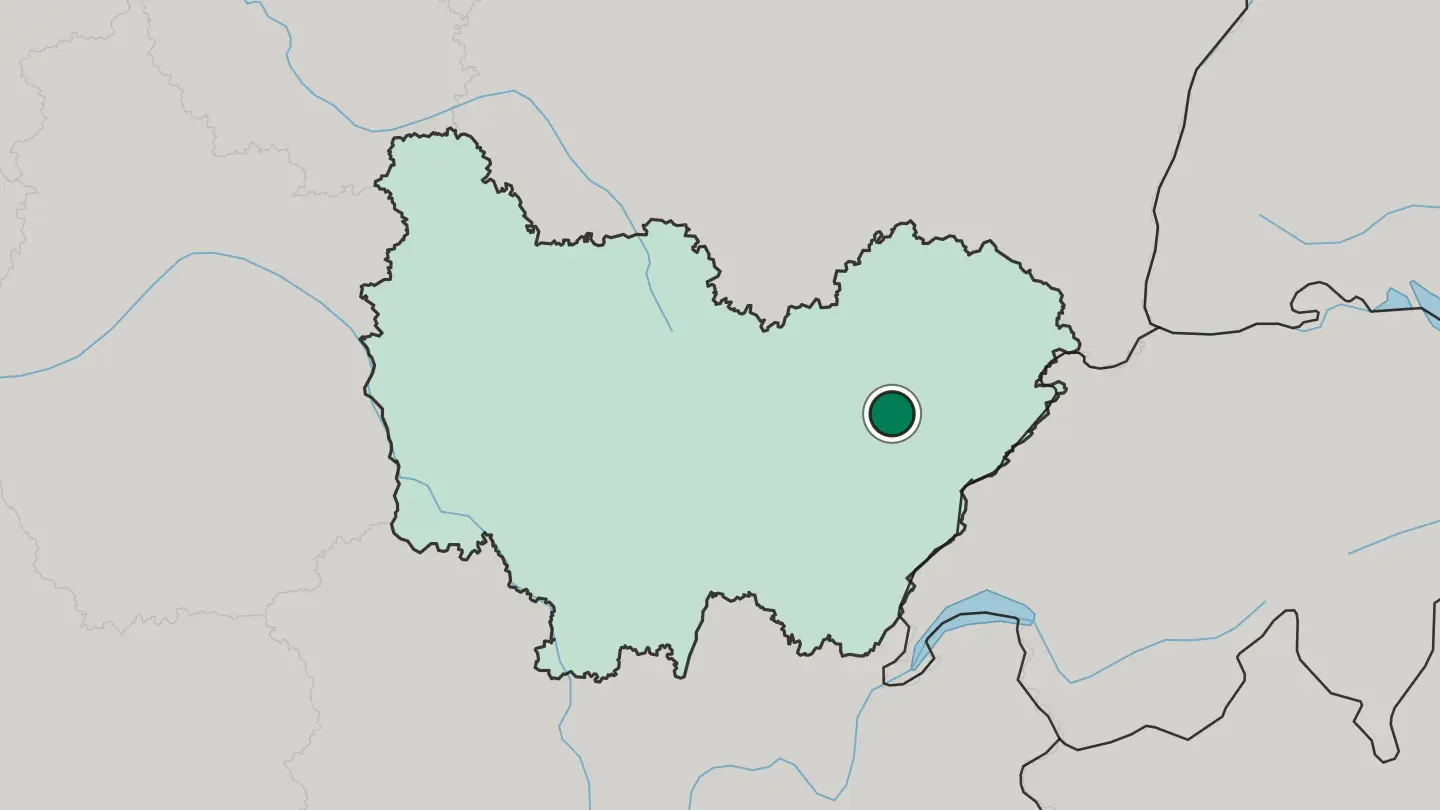 Map of Besançon in France