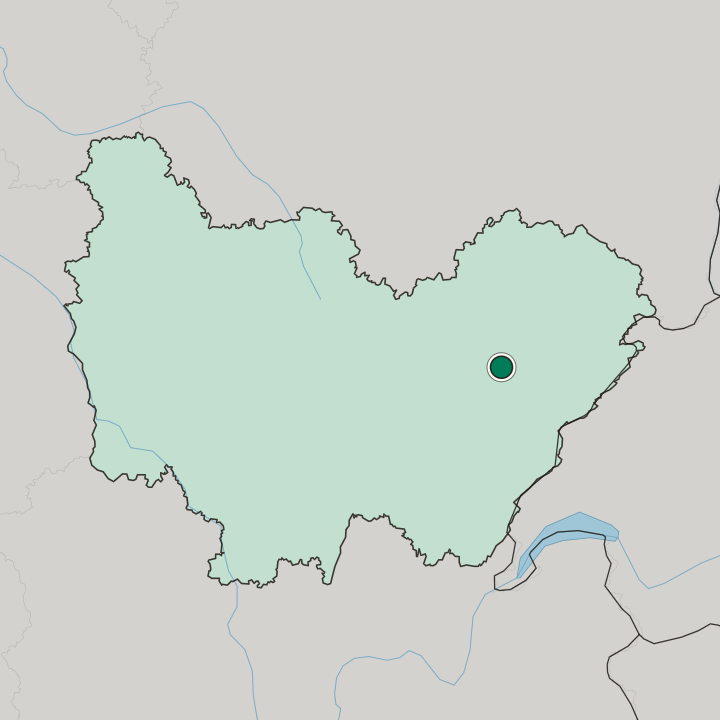 Map showing Besançon — In Bourgogne-Franche-Comté