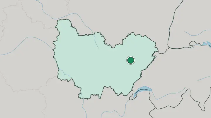 Map of Besançon in France