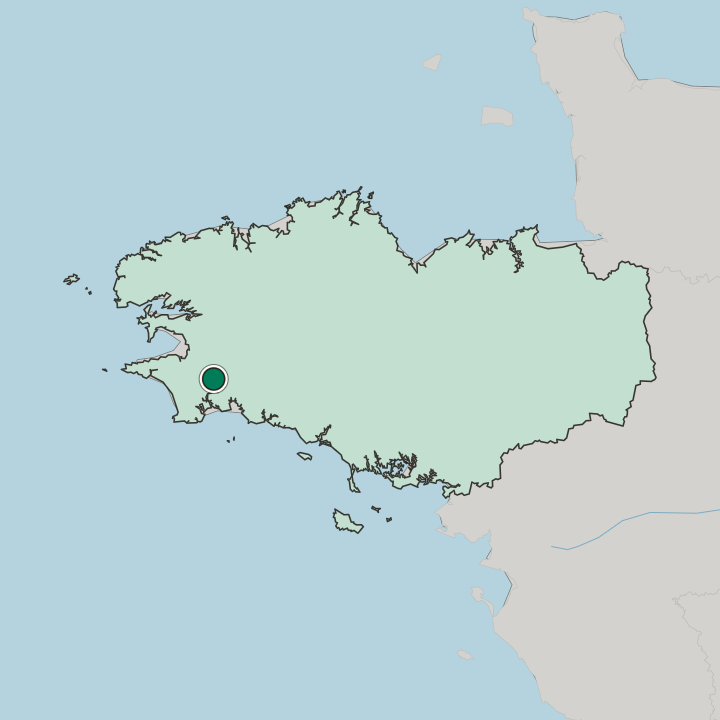 Map showing Quimper — In Bretagne