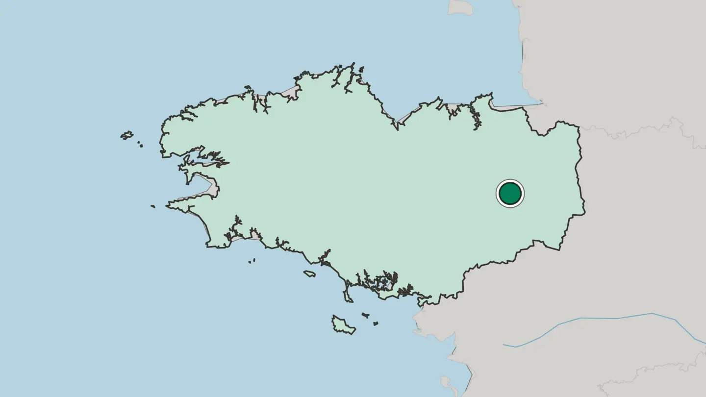 Map of Rennes in France