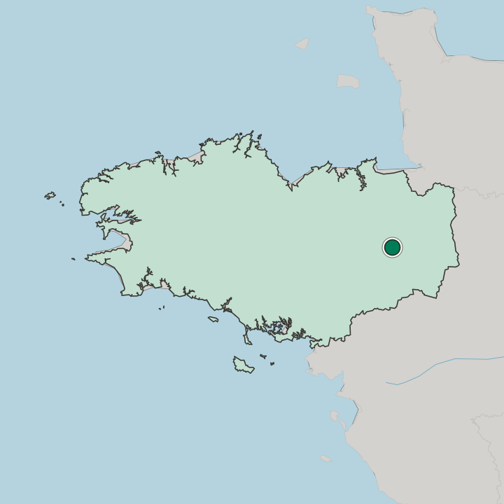 Map showing Rennes — In Bretagne