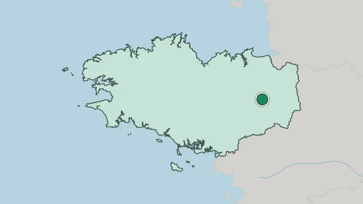 Map of Rennes in France