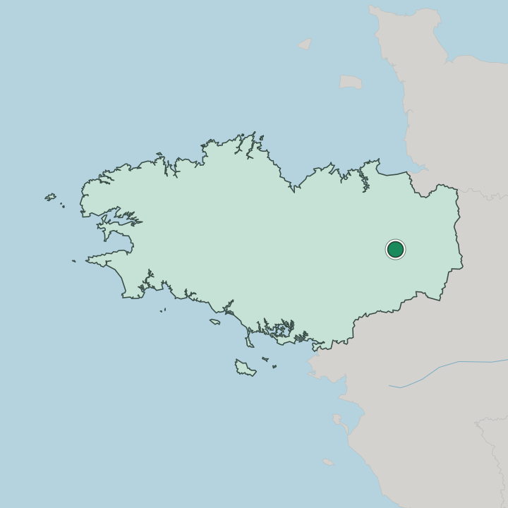 Map showing Rennes — In Bretagne