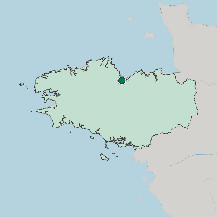Map showing Saint-Brieuc — In Bretagne