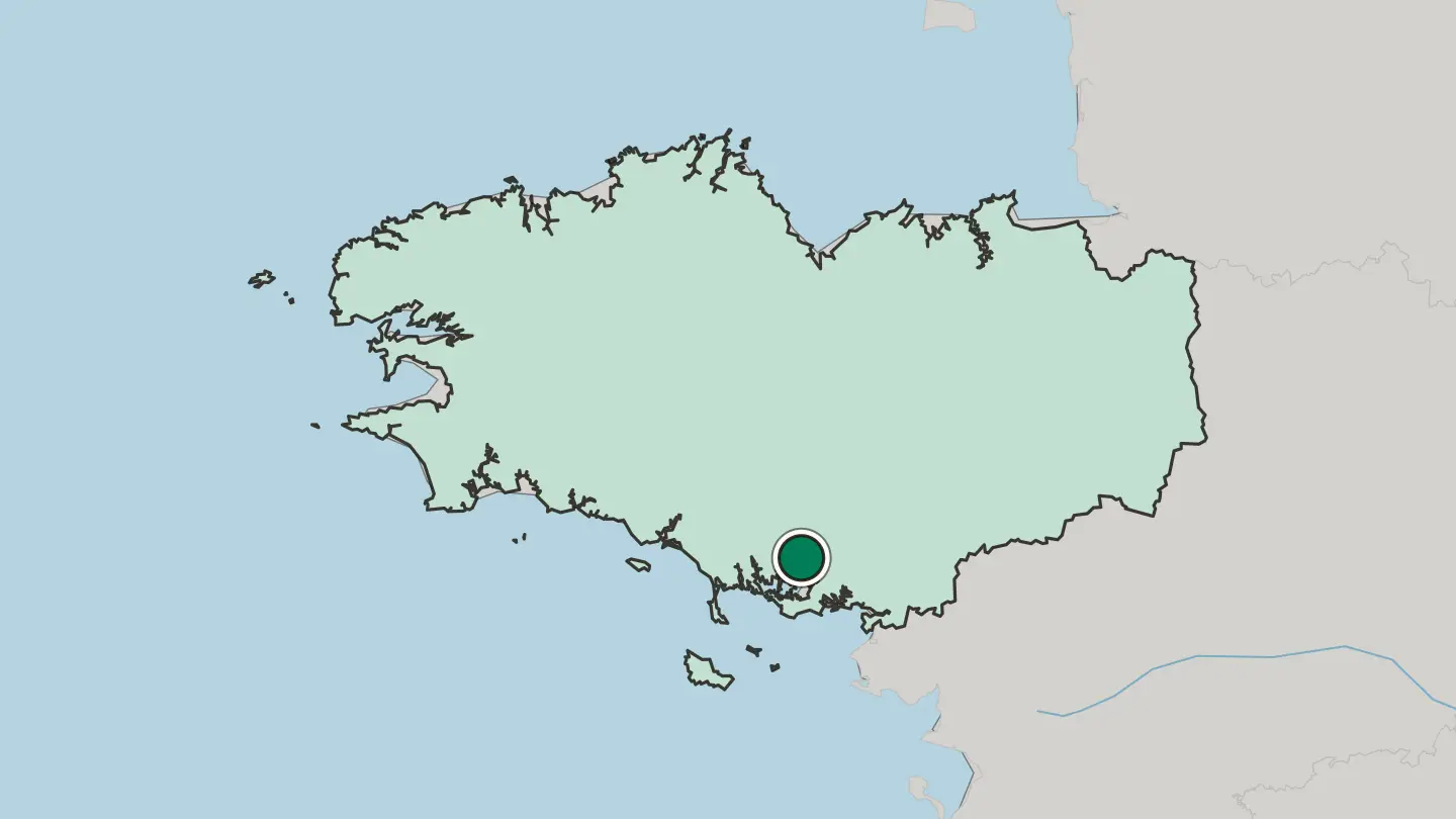 Map of Vannes in France