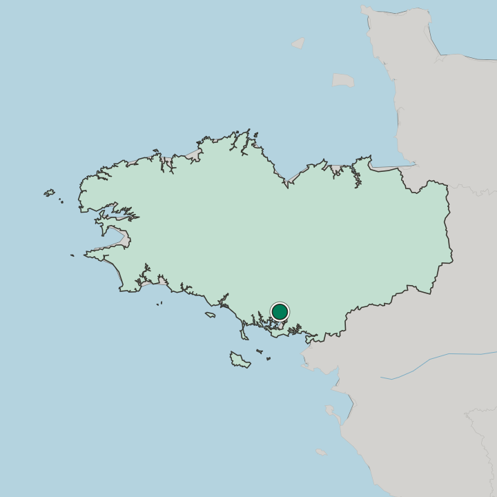Map showing Vannes — In Bretagne