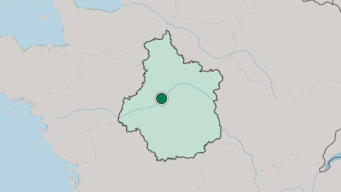 Map of Blois in France