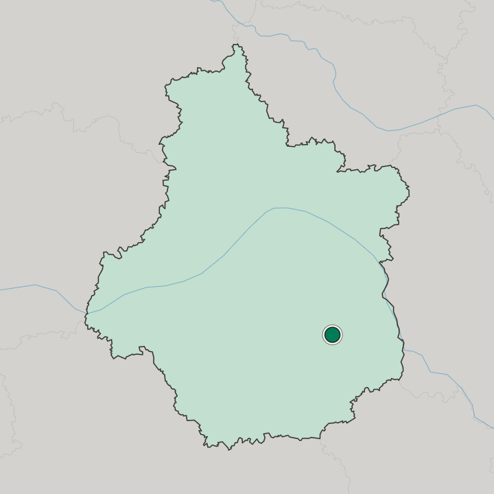 Map showing Bourges — In Centre-Val de Loire
