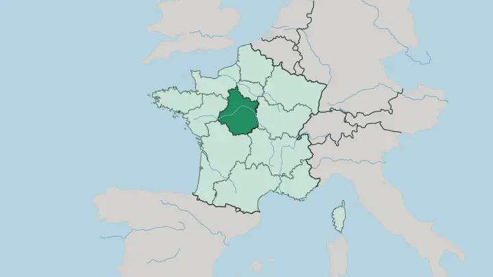 Map of Centre-Val de Loire in France